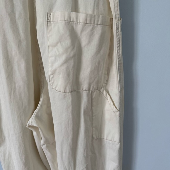 Anthropologie’s Pistola Grover 100% Cotton Utility Jumpsuit in Cream Size L - Picture 3 of 10